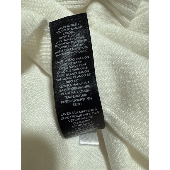 Chicos Travelers Collection Asymmetrical Single Sleeve White Sweater Size 3 - Picture 12 of 12